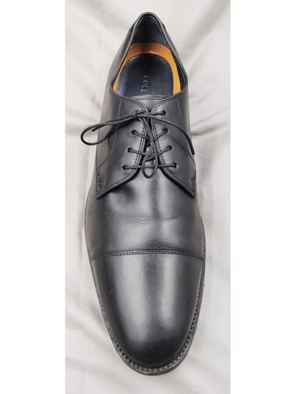 Cole Haan C11630 Lenox Hill Men's 10.5 M Black Leather Cap Toe Dress Shoes